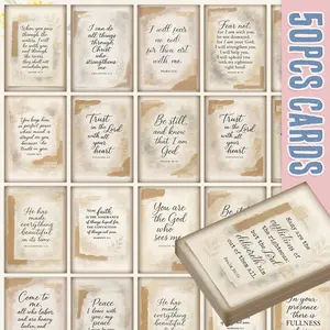 50 Vintage Design Bible Verse Inspirational Cards, Christian Scripture Learning Cards, Daily Devotional Gifts, Daily Encouragement, Motivational Quotes, Memorize Bible Passages, Spiritual Growth