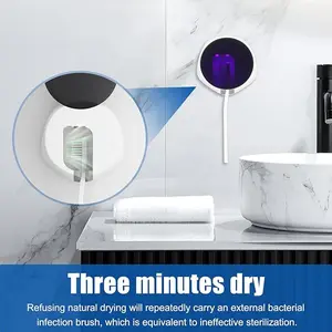 UV Toothbrush Case Sanitizer，Portable Sterilizer with Fan Drying Function,Fits All Toothbrushes for Electric and Manual,Safety Feature for Home and Travel