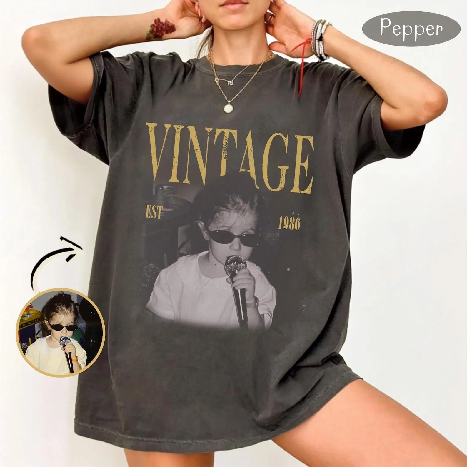 Custom Photo Birthday Shirt, Personalized 40th Birthday Tee, Retro 40th Birthday Gift, Vintage Est 1986 Birthday Tee
