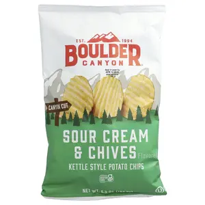 Boulder Canyon Kettle Style Potato Chips, Sour Cream & Chives, 6.5 oz (184.3 g)