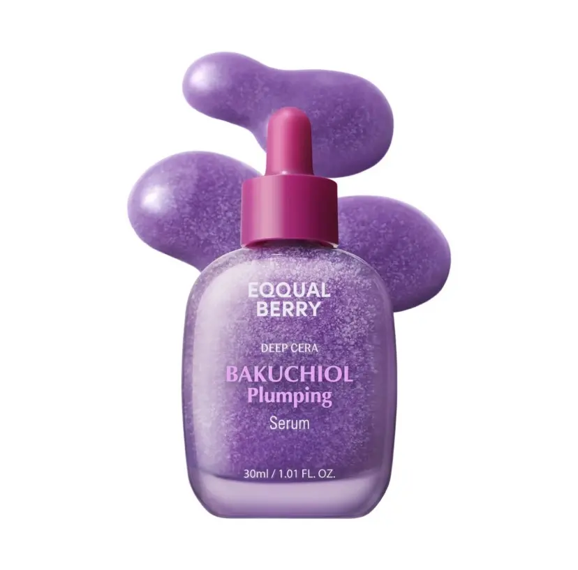 EQQUALBERRY BakuchiolPlumpingSerum-Pore and Wrinke Winimizer Retino Alternative for Sensitive SkinlEnhances Firmness and Elasticity with Ceramide,1.010z/30ml