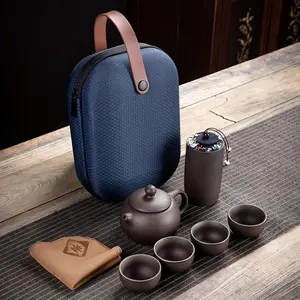 Portable Travel Tea Set, 1 Set Including Teapot & Teacup & Tea Towel & Storage Bag, Tea Making Tool for Home Office Outdoor Camping
