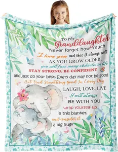 Granddaughter Gifts from Grandma/Grandpa, Birthday Graduation Gifts for Granddaughter Blanket, to My Granddaughter Gift, Best Granddaughter Ever Gifts, Baptism Gifts for Granddaughter