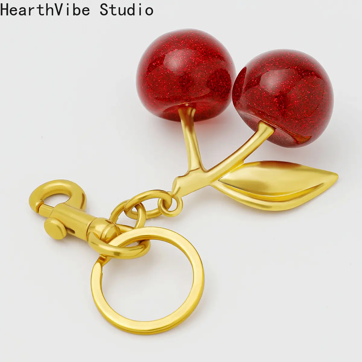 Leather Keychain Bag Pendant for Women, Cute Cherry-Shape Charm, Elegant Handbag Accessory, Ideal Romantic Gift