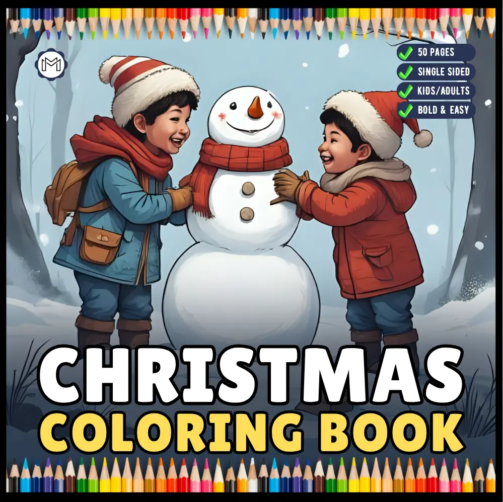 Kawaii Cozy Christmas Coloring Book for Adults Kids Boys Girls Teens Bold and Easy Merry Christmas Activity Coloring Sheets Winter Season