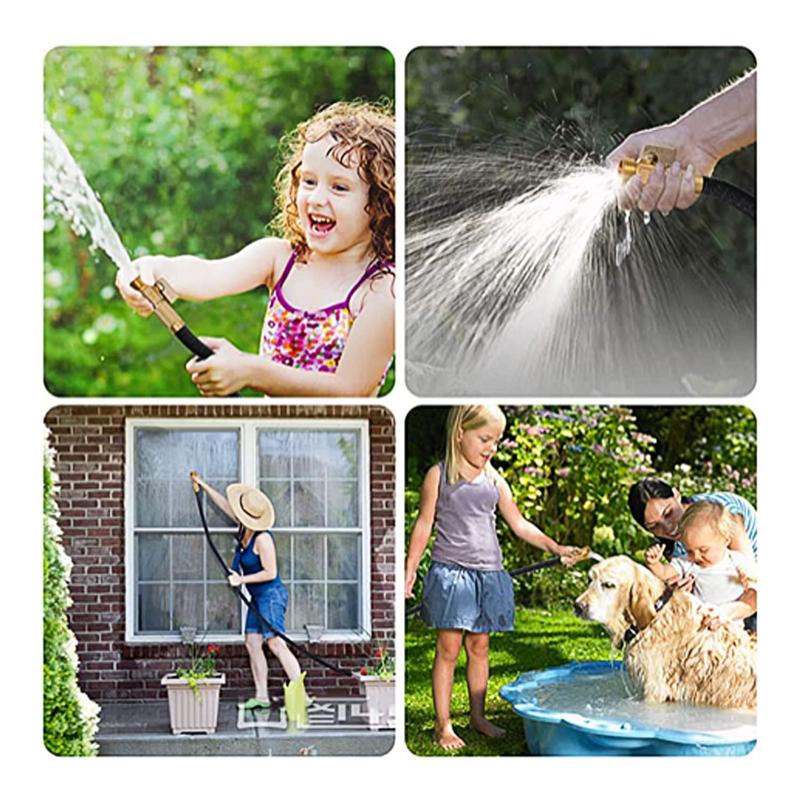 Heavy Duty Superior Strength，Expandable Garden Hose,4 -Layer durable collapsible Latex Core,Extra Strong Brass Connectors ,lightweight flexible water hose