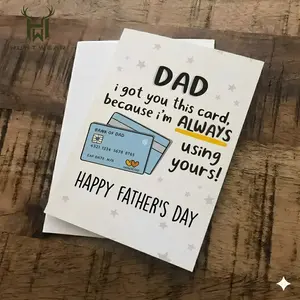 Dad I Got You This Card Because I'm Always Using Yours Funny Father's Day Card, Dad Birthday Card, Funny Dad Gift, Dad Joke Card, Father's Day Gift from Daughter, Humorous Greeting Card for Dad