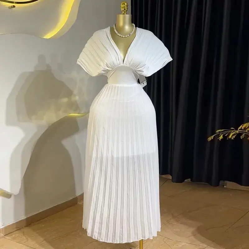summer spring clothes Women Short Sleeve V-neck Elegant Long Pleated Dress 2025 Sweet Holiday Beach Evening Sexy Girl Party Dresses Vestidos - TikTok Shop summer spring clothes Women Short Sleeve V-neck Elegant Long Pleated Dress 2025 Sweet Holiday Beach Evening Sexy Girl Party Dresses Vestidos - TikTok Shop