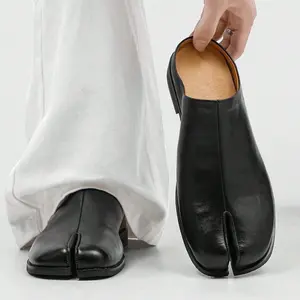 Retro pig-trotter split-toe shoes, half-closed-toe slippers for women, summer outdoor wear, niche slip-on half-slippers Women's Retro Pig-Trotter Split-Toe Footwear, Half-Closed-Toe Slip-On Slippers, Summer Outdoor Loafers