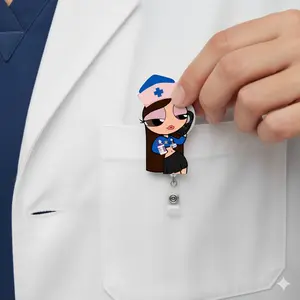 Cute meme Nurse Badge Reel Medical ID Holder for Nurses and Healthcare Workers- cute Badge Clip