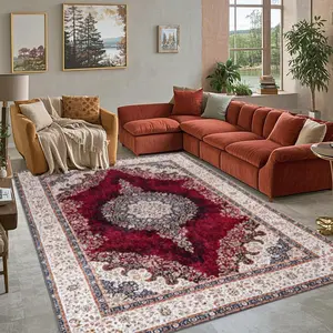 Velvet patterned printed carpet, suitable for multiple scenes, with multiple sizes available, soft and non-shedding, Floral Area Rug