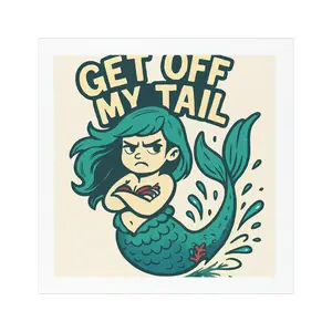 Get Off My Tail Mermaid Car Magnet | Funny Mermaid Decal