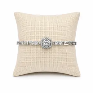 Greek Key Bracelet - Fits 6.5 to 7 inches - White Gold Plated