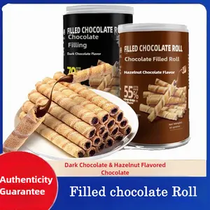 Boke Double Chocolate-Filled Wafer Rolls, 3oz Bucket Pack, Low Sodium Viral Snack, Selected Imported Cocoa, Smooth Flavor-Bursting Filling, Individually Wrapped for Portability, 3-Month Shelf Life, Dubai Snack Lovers’ Cookies Alternative