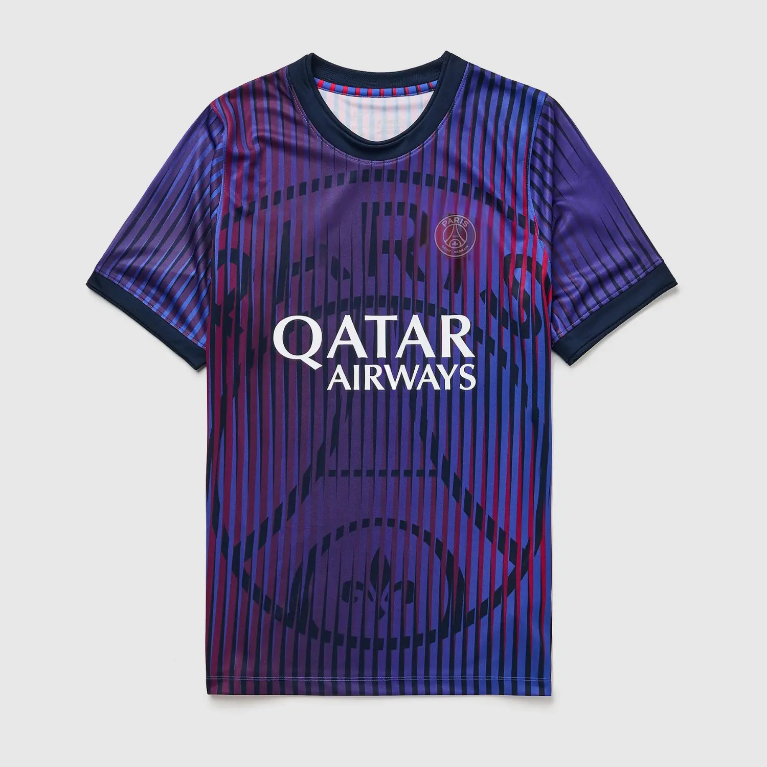 FULL LOGO Purple Gradient Soccer Jersey, Short Sleeve French Capital Football Shirt, Unisex Match Day Fan Top and Premium Training Sportswear for Men and Women