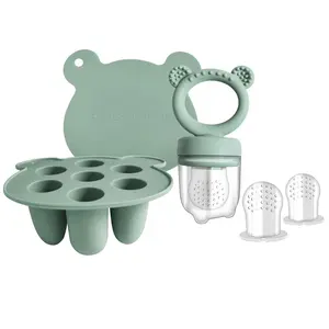 Baby Food Freezer Tray and Teething Ice Pop Mold Set for Teething Relief & Baby Feeding Needs