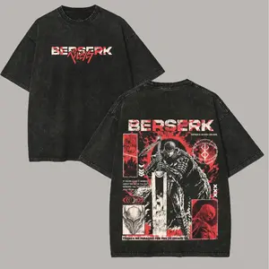 Vintage Washed Black Grunge Streetwear T-Shirt with Red & Black Dark Warrior Graphic, Poster-Style Print & Distressed Text, Oversized Edgy Dark Aesthetic Unisex Tee