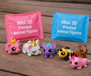 Mini Flexi Articulated Animals 3D Printed Stress Relief Toy -  Desk Collectibles Individual Bags Unique 3D Designs for Desks Shelves or Setups