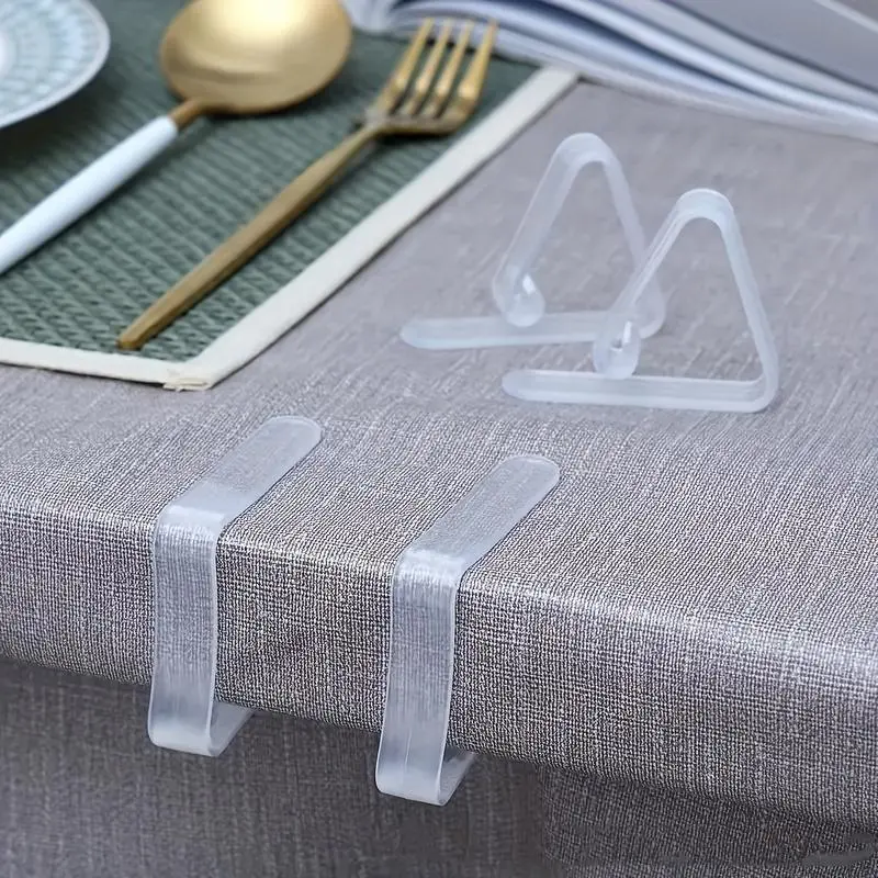 Clear Tablecloth Clip, 12pcs Transparent Tablecloth Fixed Clip, Household Home Tablecloth Clip, Table Cloth Holder Securing for Meeting Party Indoor Outdoor Events
