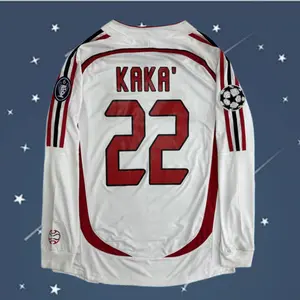 2006 2007 Away Retro White No.22 Kaka Long Sleeved Soccer Jersey