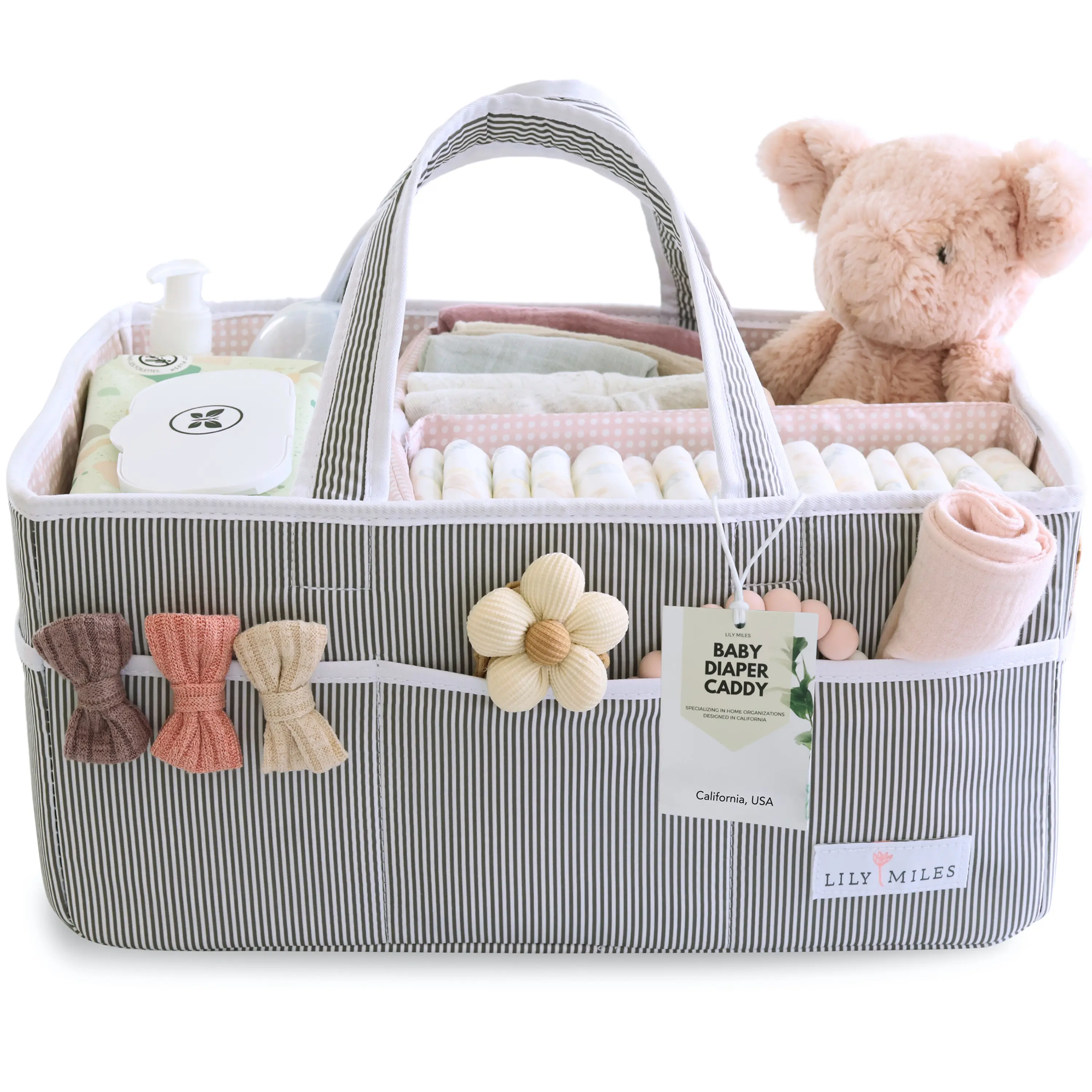 Blush Pink Baby Diaper Caddy