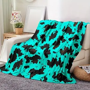 Cow Print Blanket, Cow Pattern Blanket, Soft Warm Throw Blanket, Air-conditioned Room Blanket, Warm Nap Blanket for Home Office Travel