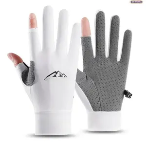 Fingerless Men's Gloves - Anti-Ultraviolet, Breathable, Lightweight, Non-Slip Grip, Cooling Fabric, UV Protection for Cycling, Driving, Outdoor Sports, Anti-Ultraviolet Men's Gloves, Breathable Men's Gloves