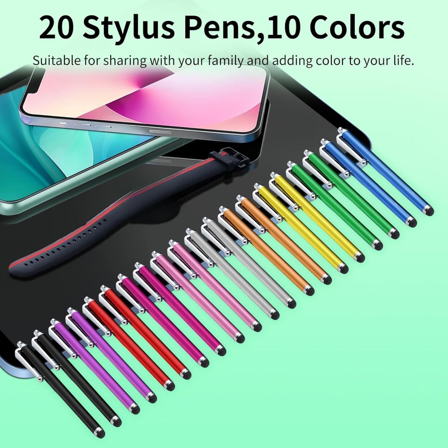 20 Pack Stylus Pen,Stylus Pen for Touchscreen High Precision and Sensitivity for Everyday Writing/Drawing,Universal Stylus Compatible with Touch Screens