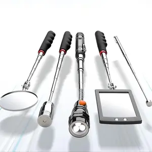 Telescoping Magnetic Pickup Tool Set, Extendable Magnet Flashlight with Inspection Mirror, Cool Gadget Gift for Men, Christmas Present