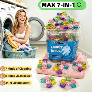 7-in-1 Concentrated Laundry Detergent Beads (600g) - Water-Soluble, Anti-Static, Deep Cleaning, Decontaminating, Long-Lasting Fresh Fragrance Home Care Household Cleaner