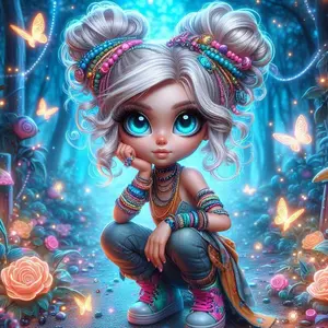 1pcs 5D DIY diamond painting set, 5D diamond art set, DIY decoration, colorful butterflies, flower clusters, dreamy forest. Full round drill DIY diamond painting set, mosaic, diamond art, DIY art home decoration, suitable for Halloween and Christmas.