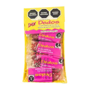 Indy Dedos Spicy and Sour Mexican Candy, 8.4 oz., 12 Count Snack Sweet Candies Snack Sweet