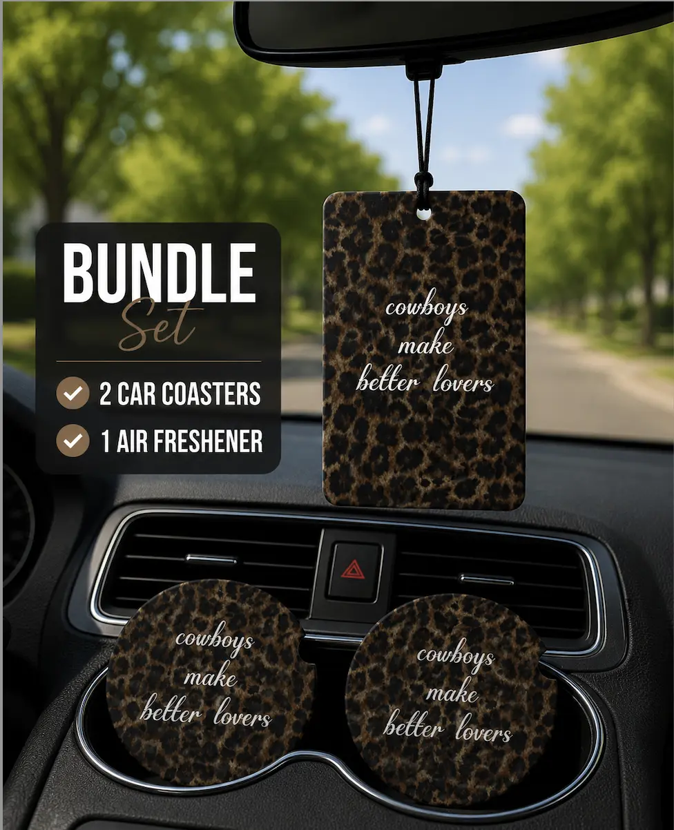 BUNDLE matching Air Freshener plus coasters