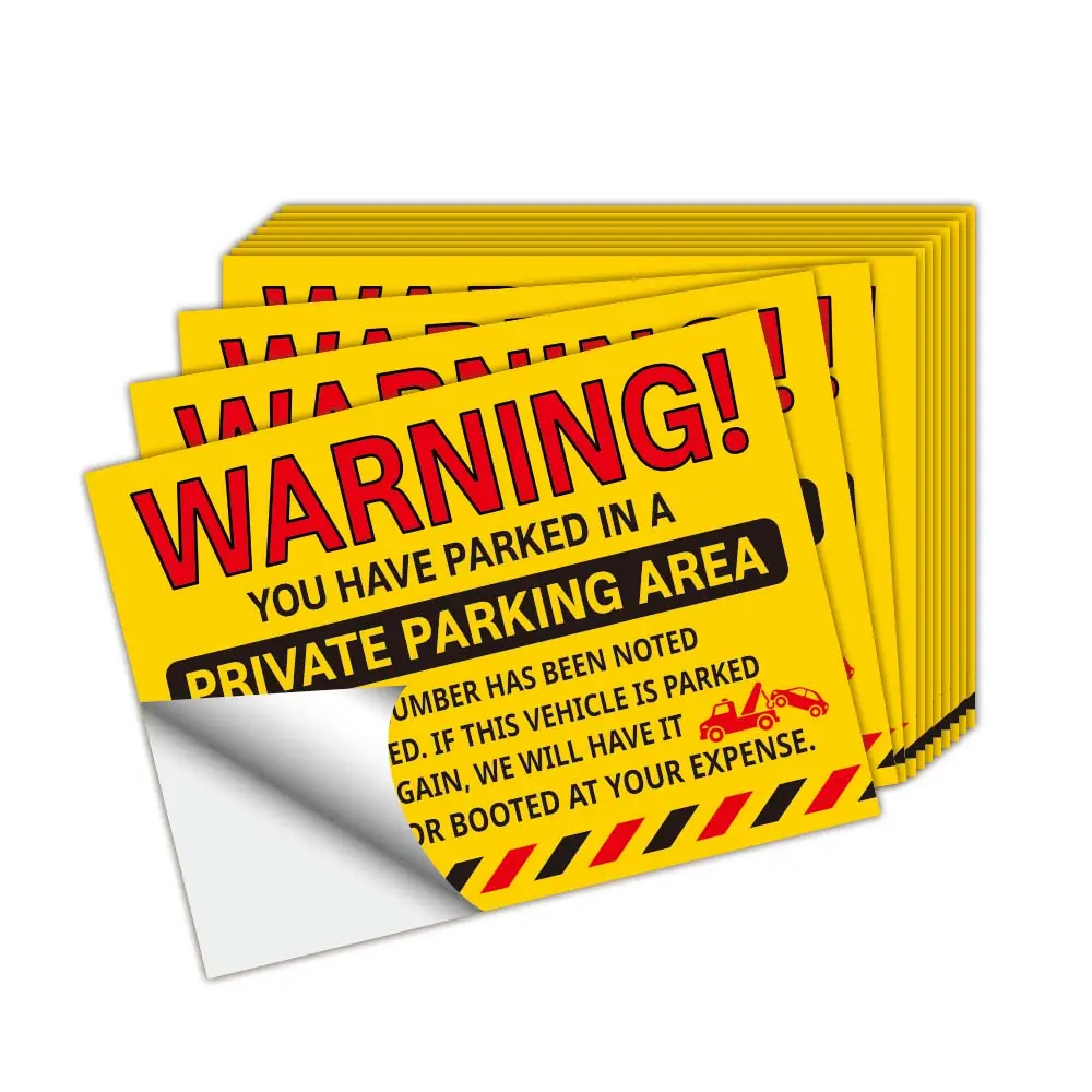 5/10/20pcs Parking Violation Warning Stickers, Occupancy Alert Labels, Truck Sticker, Truck Decals, 16x12cm, Suitable for Private & Public Spaces