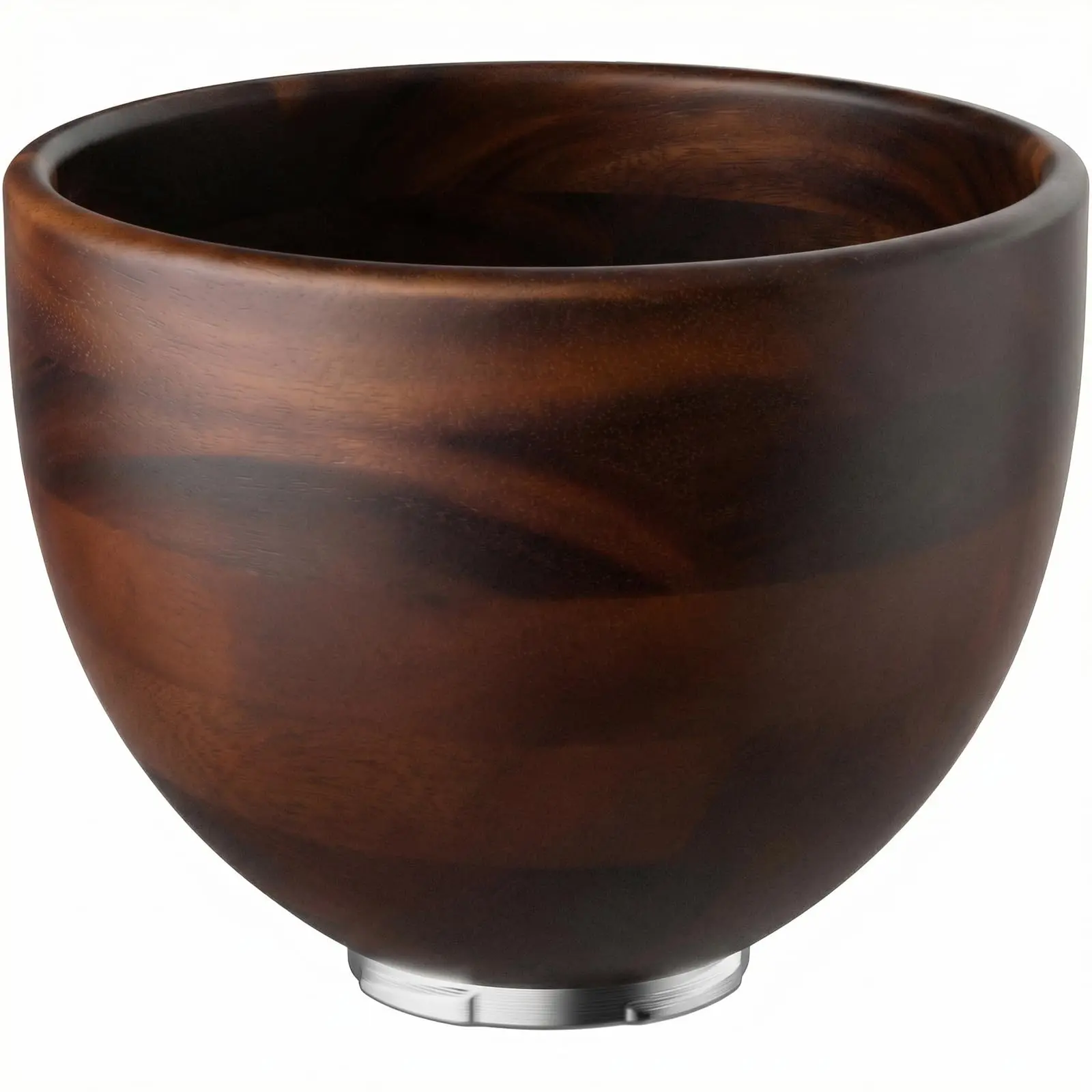 GVODE Premium Wood Mixing Bowl, Compatible with KitchenAid 4.5-5Qt Tilt-Head Stand Mixers, Natural True Wooden Bowls with Stainless Steel Locking Base