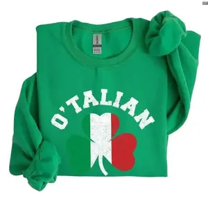 O’Italian Shirt Sweatshirt, Italian Flag Clover Design, St Patrick’s Day Italian Pride Top, Funny Cultural Graphic Pullover, Unisex Gift TC