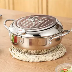 Stainless Steel Tempura Fryer for Home & Commercial Use, Durable Cooking Pot for Frying Fish, Vegetables, Shrimps & More