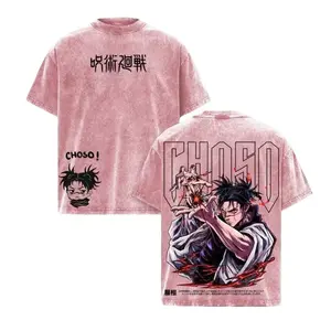 Choso Jujutsu Kaisen Anime Washed T-Shirt Vintage Streetwear Graphic Tee with Blood Manipulation Art Heavy Cotton Manga Top Cool Gift for Anime & JJK Fans Shibuya Incident Culling Game Prelude Scenes Double Printed Unisex Streetwear - Light, Womenswear ou