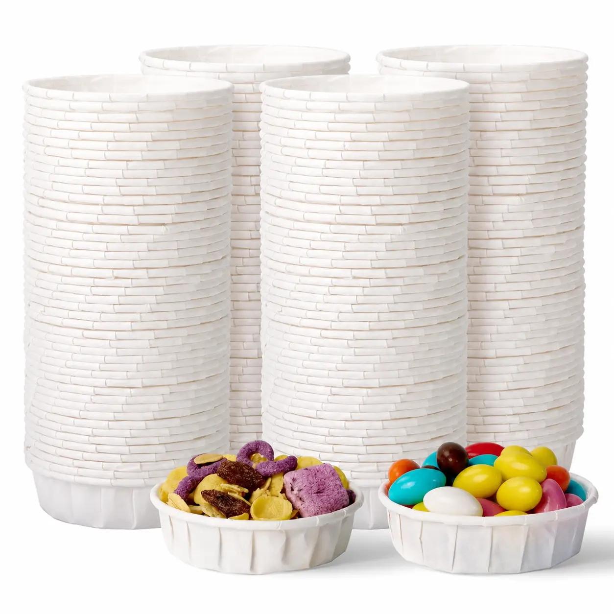1oz 500pc Paper Dipping Dish Set | Paper Cups for Sauces, Condiments | Food-Grade | Restaurant Supply Case Me Party Dipsdicine Cups