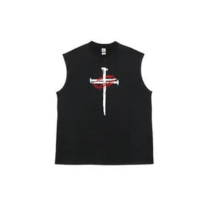 Jesus Christian Cross Tank Top, Jesus Love You Vintage Crew Cotton Sleeveless Top, Super Soft Pre-Shrunk T-shirt for Summer
