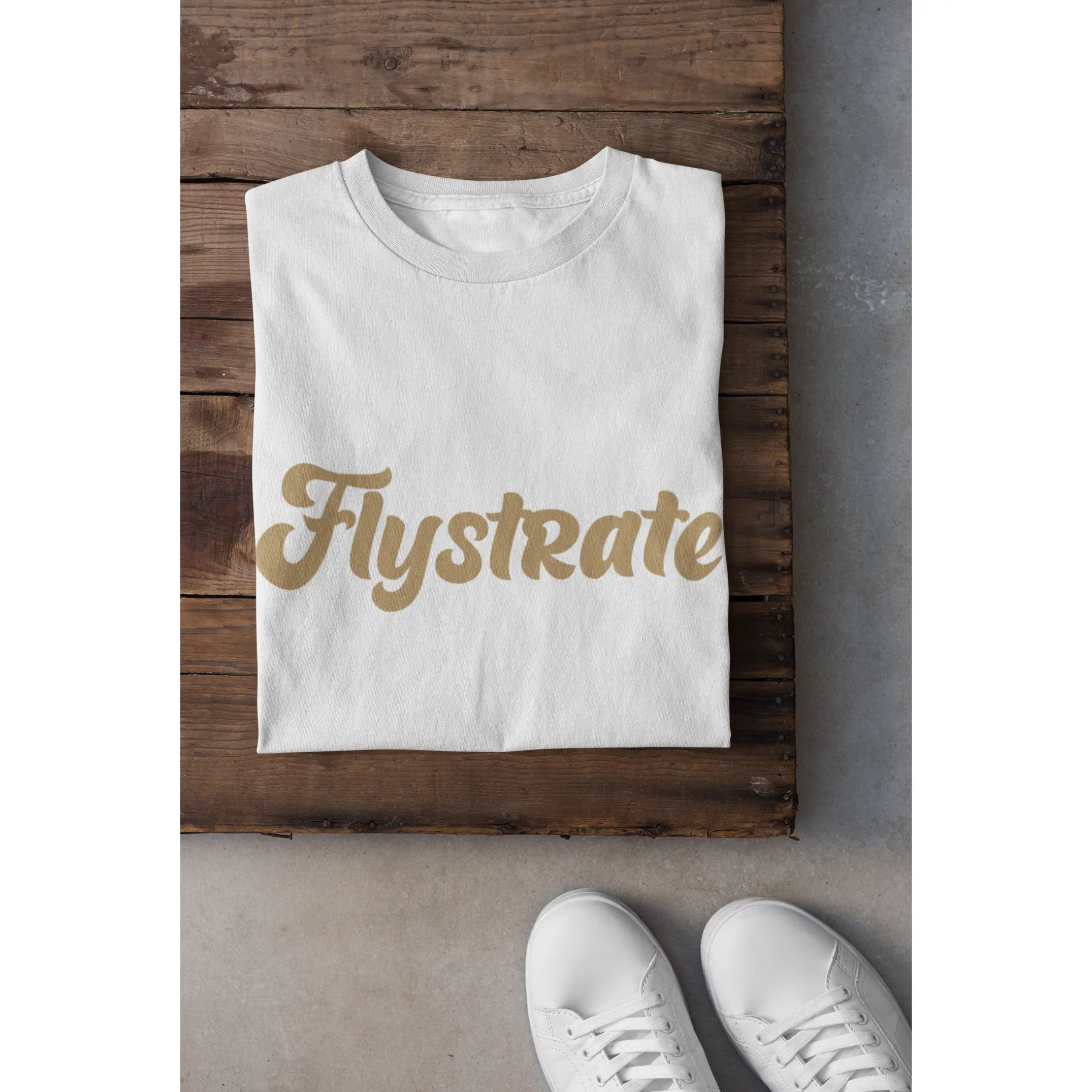 Flystrate khaki logo tee shirt