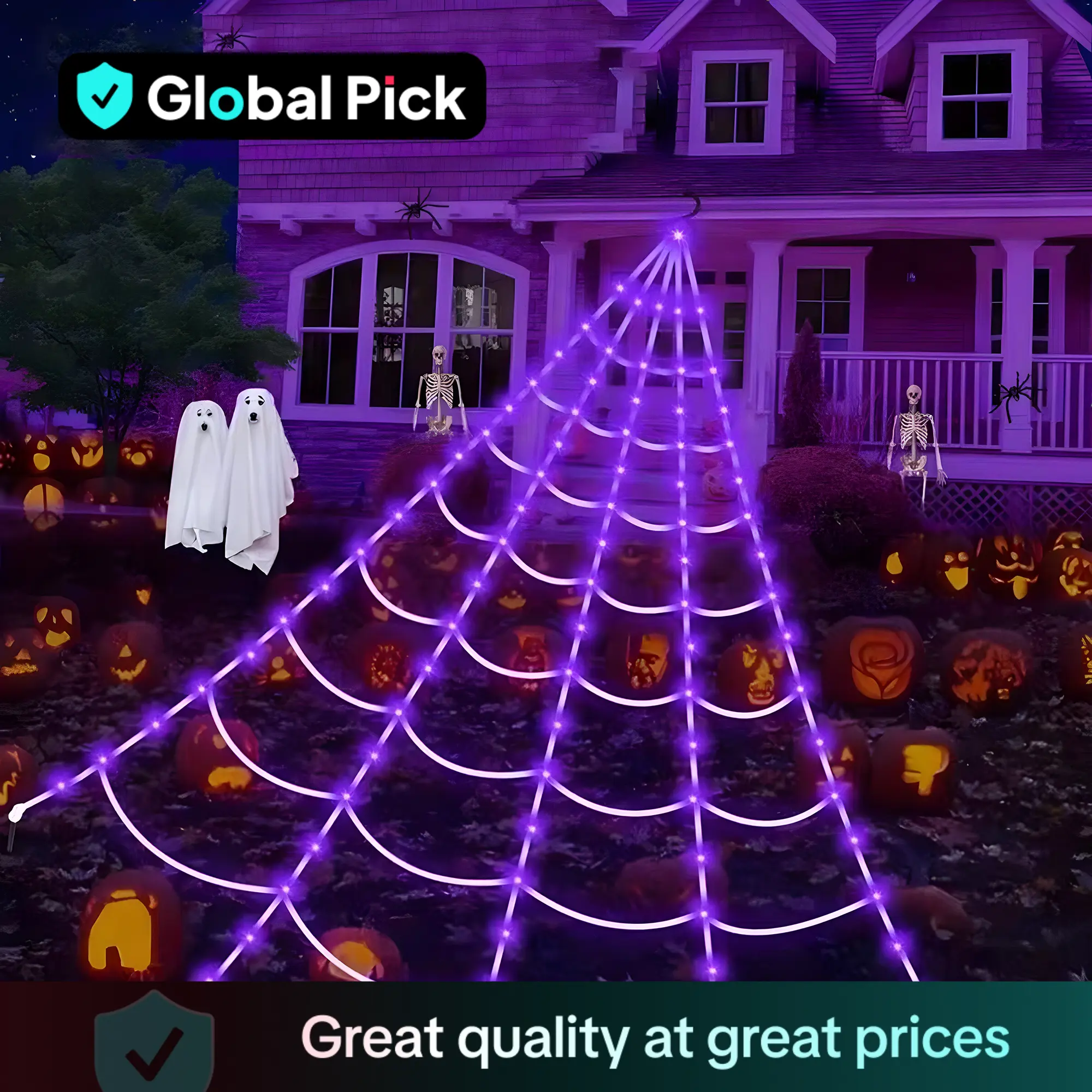 5M 250LED Spider Web Light, Halloween Spider Web Light, Halloween Decoration, Indoor Decoration, Gothic Style Bedroom Decoration