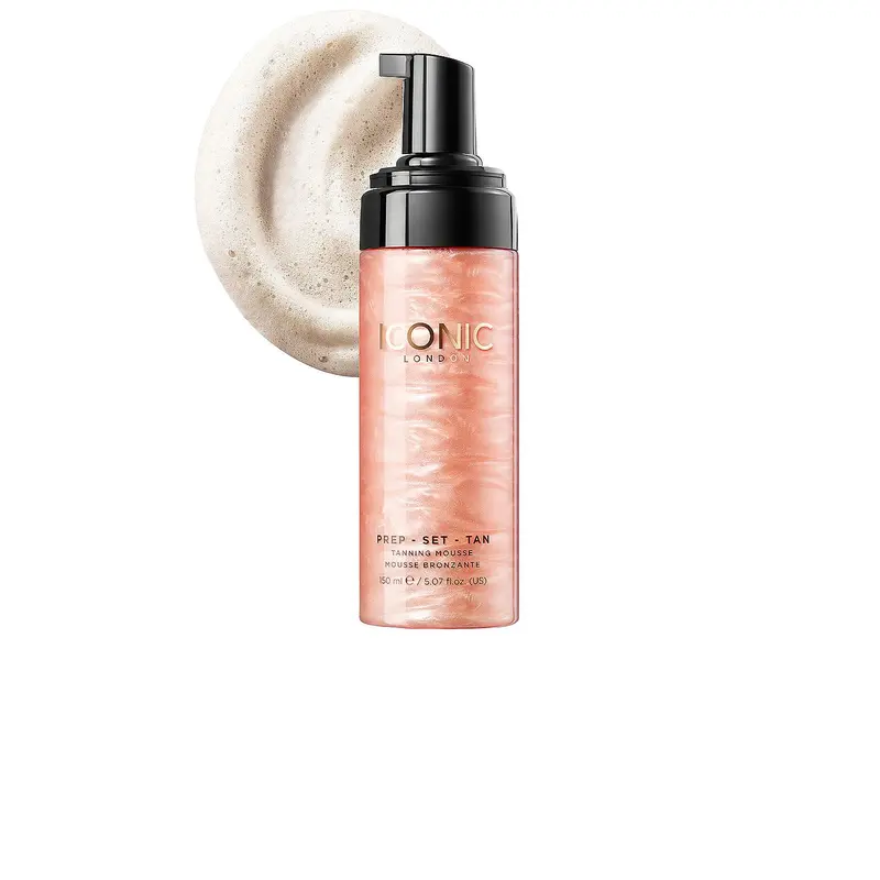 Iconic London Prep Set Tan Mousse - Original Formula Self-Tanner, Antioxidant Body Care Product with Pearl Golden Radiance for Sun-Kissed Glow, Instant Bronzing Tanning Body Self-Tanner