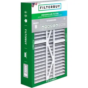 Filterbuy 16x25x5 Air Filter (1-Pack), Pleated MERV 8 Dust Defense HVAC AC Furnace Filters for Amana, Coleman, Goodman, Maytag, York, and More