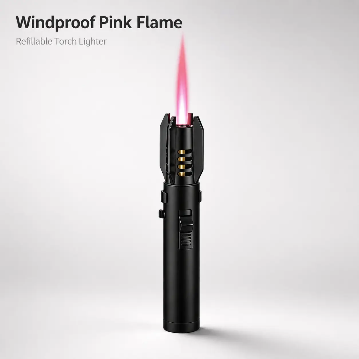 (Without butane) 1pc Windproof Butane Gas Lighter, Lightweight Classic Compact Powerful Red Flame Tool, Kitchen Utensil for Barbecue Welding - Sports & Outdoor Gadget, fathersdaygift, guys gifts, mens gifts,summerwins,father'sdaygifts,campingessentia