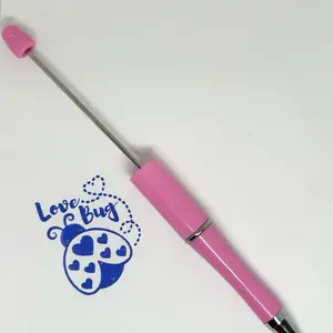 Qty 5 Standard Beadable Pens Black Ink Durable Plastic Easy DIY Fun Creative Gift for Home Office Business Ideal for Crafting