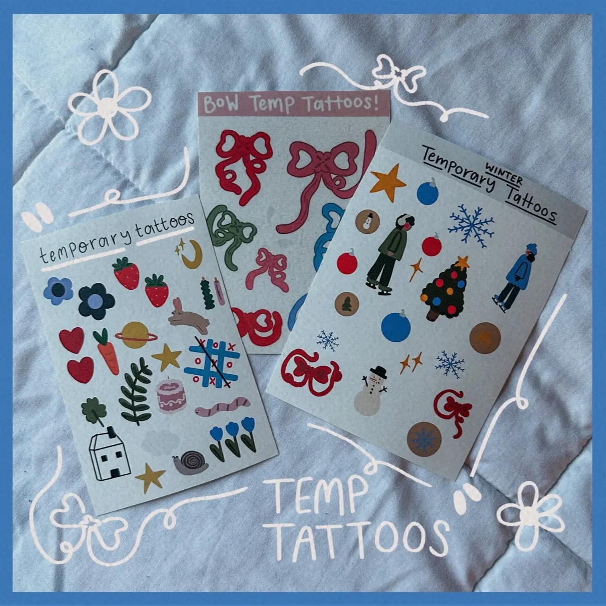 bow temporary tattoos
