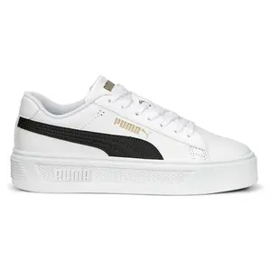 PUMA Womens Smash V3 Platform Sneakers Shoes Casual - White
