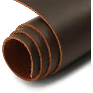 Genuine Leather Sheets for Crafts Full Grain Leather Tooling Leather Square 2mm Thick Cowhide Leather for Crafting Tooling Sewing, Brown, 6"x12"