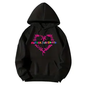 Heart Print Kangaroo Pocket Hoodie, Casual Long Sleeve Drawstring Hoodies Sweatshirt, Women's Clothing